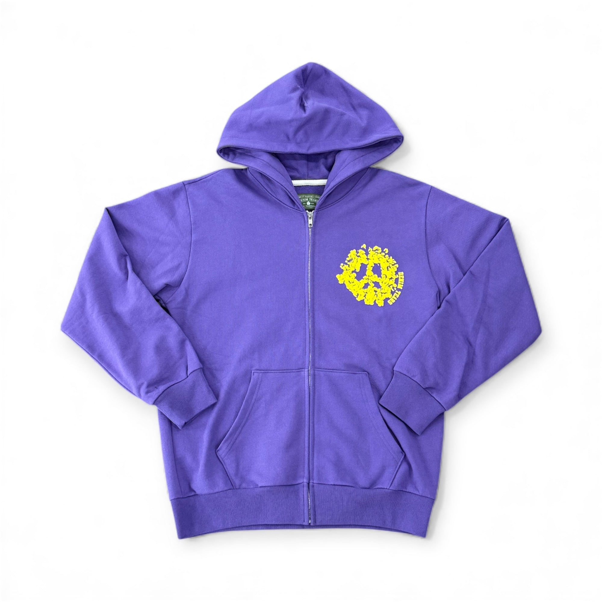 DENIM TEARS UNIVERSITY PURPLE ZIP-UP HOODIE