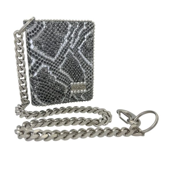 Chain Wallet- Silver Coiled Serpent/ Chrome