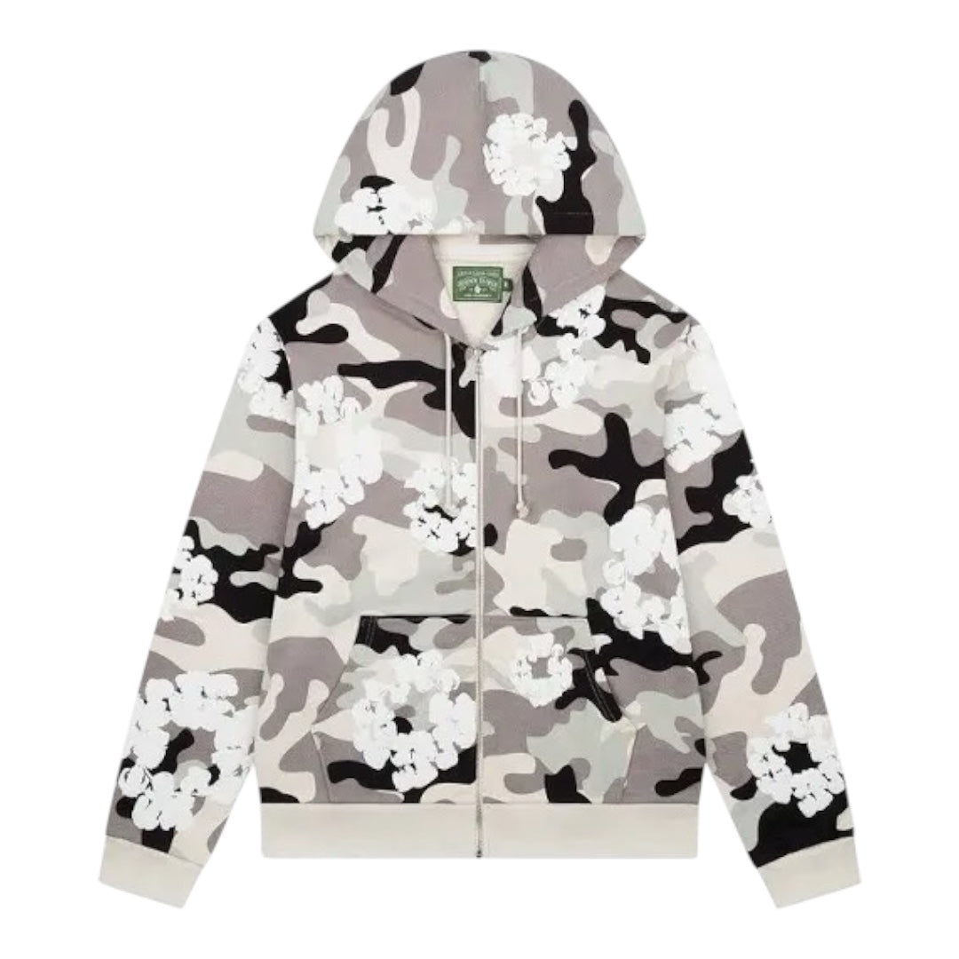 Camo Wreath Zip Up- Snow Camo