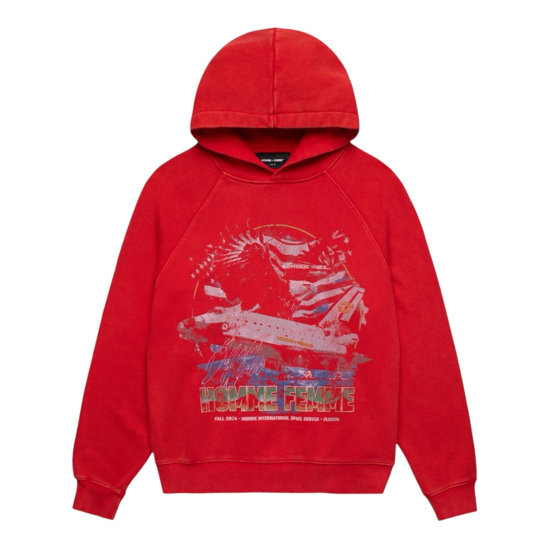 Space Ship Hoodie - Red
