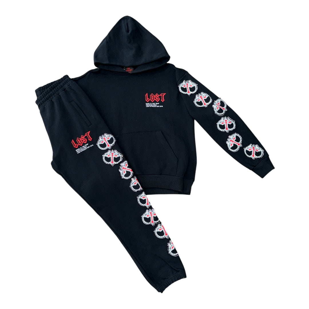 LOST INTRICACY MITT SET BLACK/RED