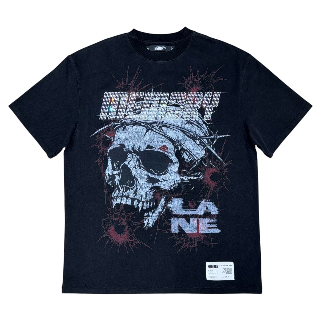 Memory Lane SKULL WIRE TEE RHINESTONES