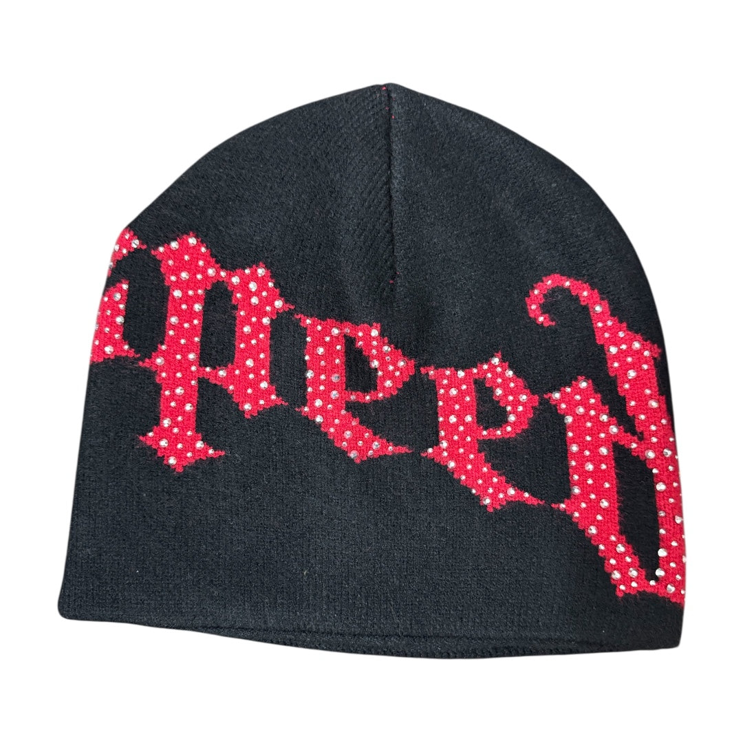 OG Logo Studded Beanie Hat (Black/Red)
