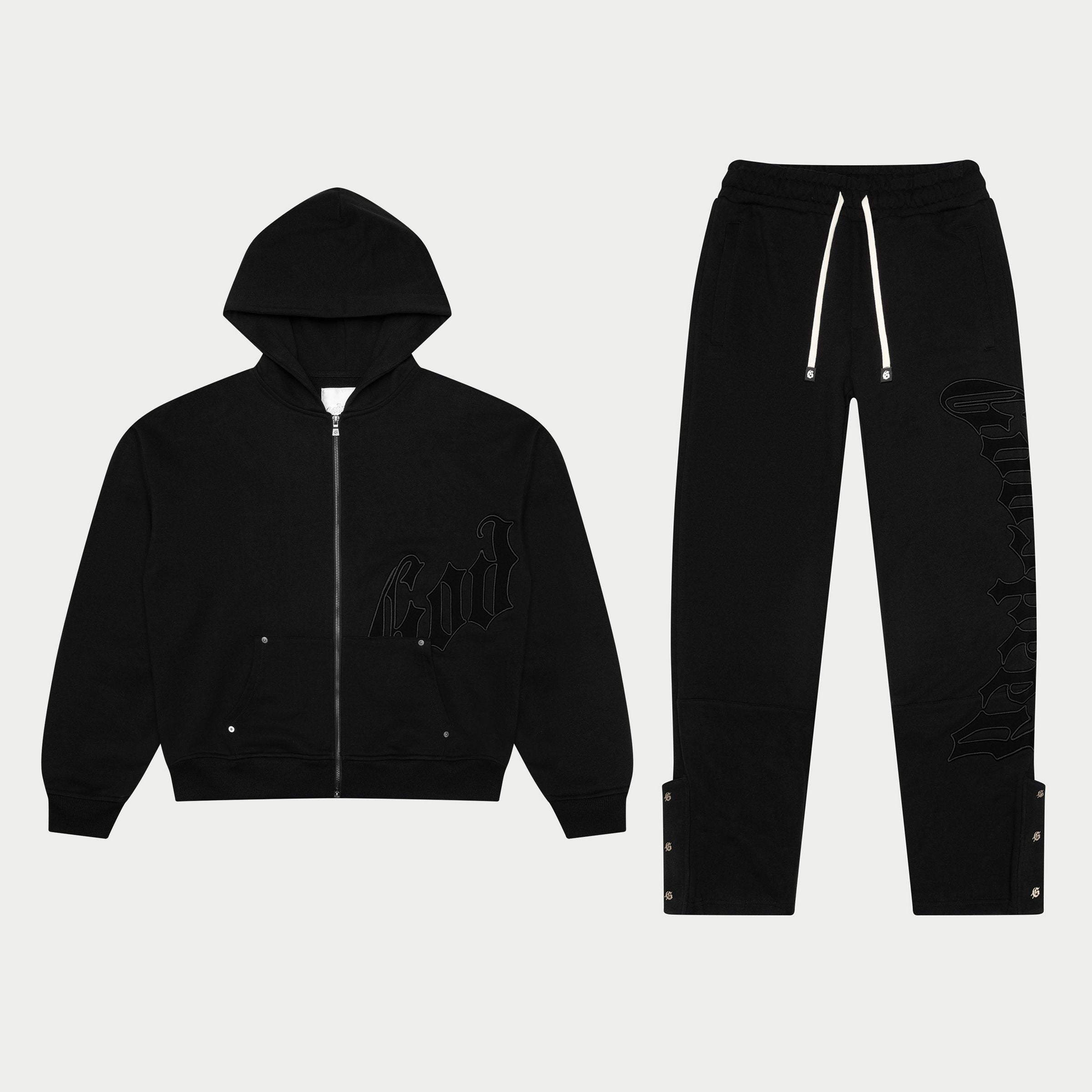 GODSPEED OG LOGO SWEATSUIT V2 DOUBLE BLACK BOOM