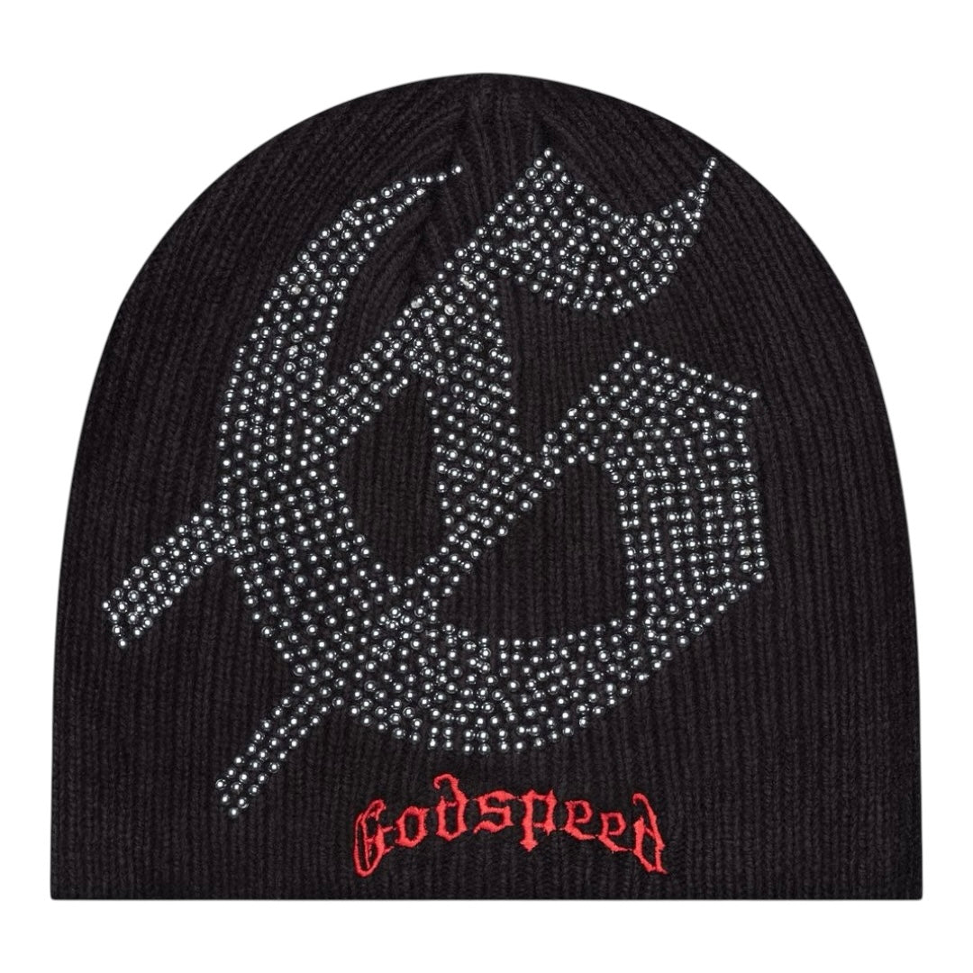 STUDDED Beanie (RED BLACK)