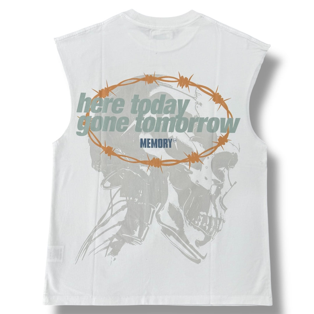 T3 BLITZ SLEEVELESS TEE-OFFWHT