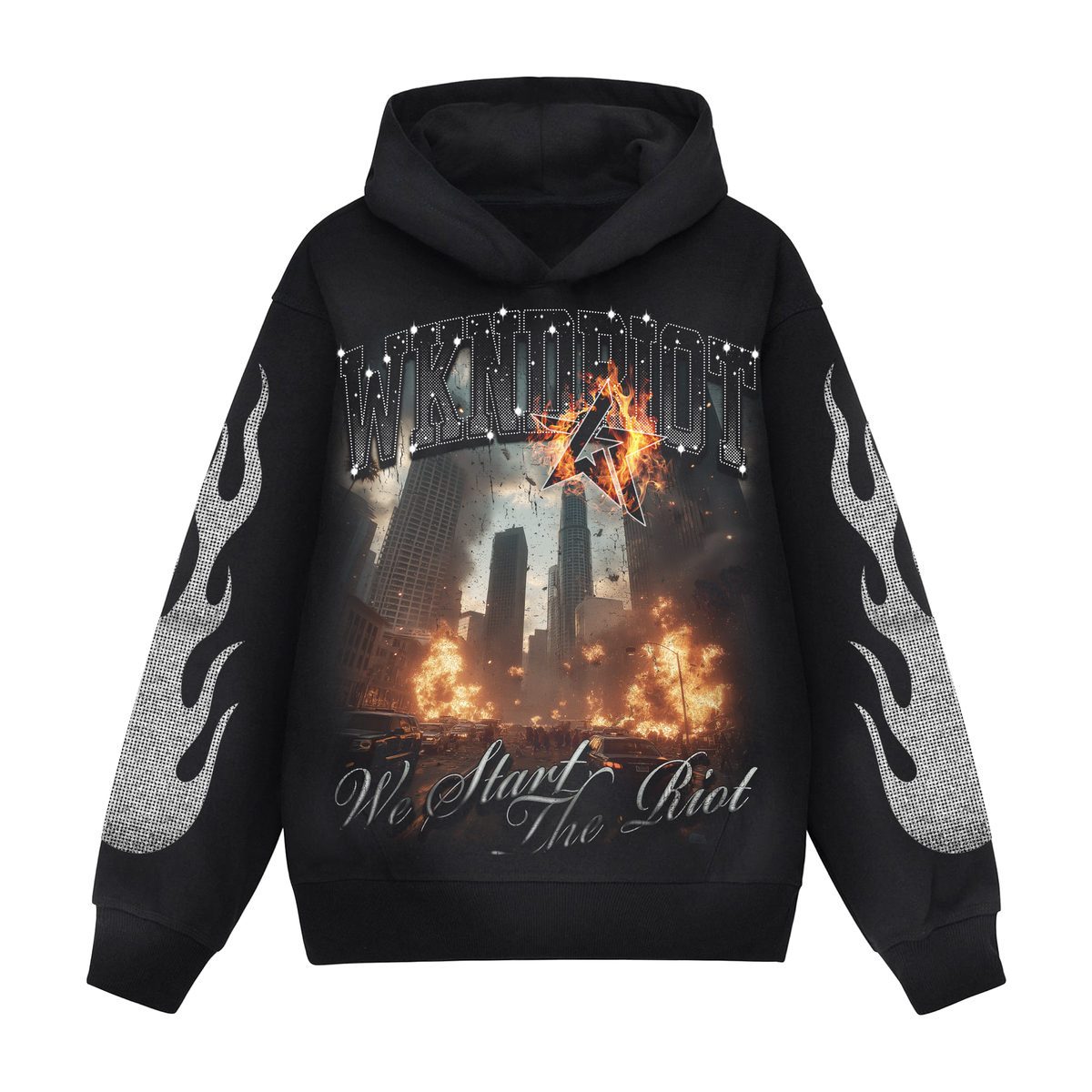 DOWNTOWN RIOT RHINESTONE HOODIE