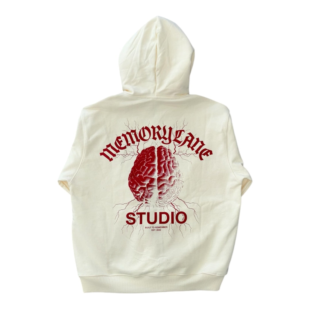 Memory Lane Studio Zip Hoodie- Off White
