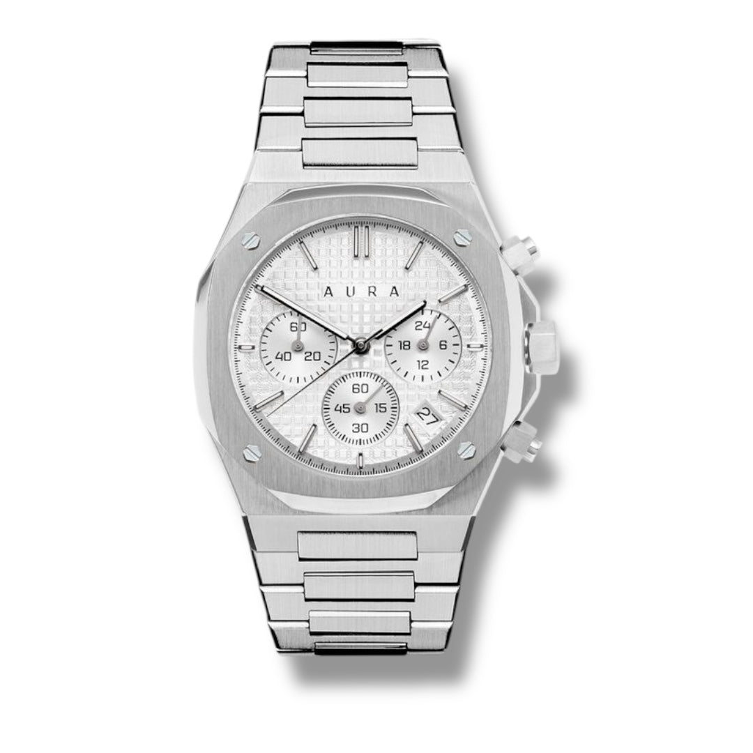Chronograph 001: Steel/White