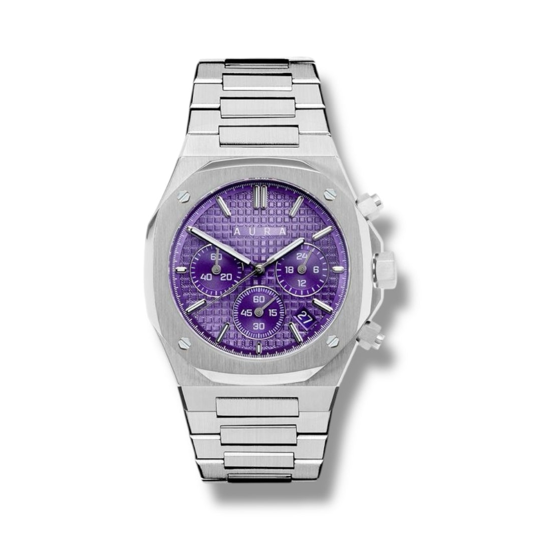 Chronograph 001: Steel/Purple