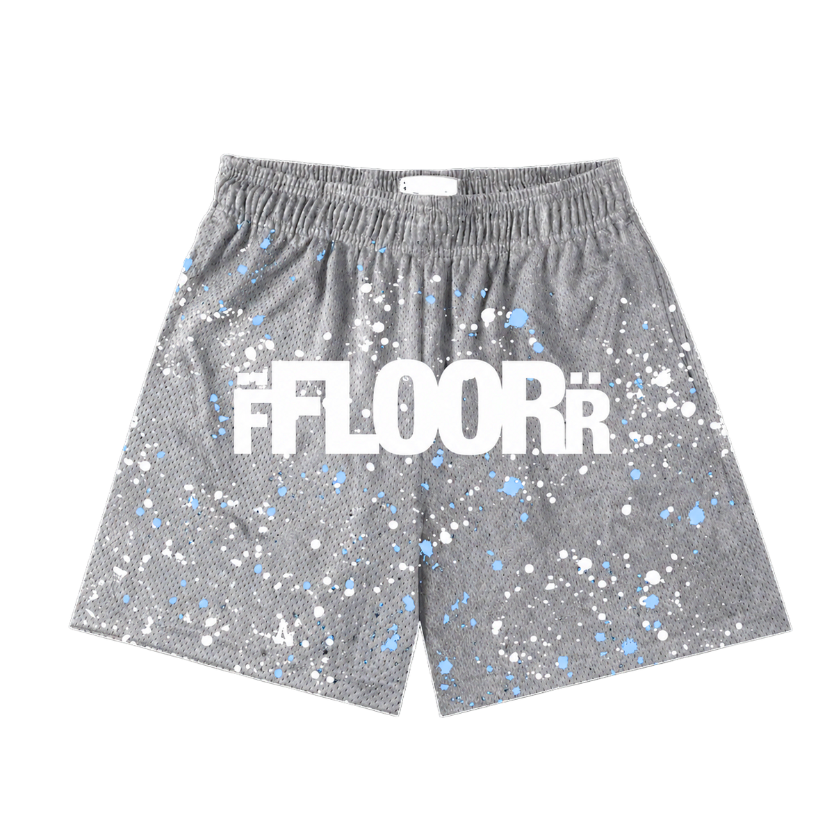 GREY/ BLUE SPLATTER SHORTS