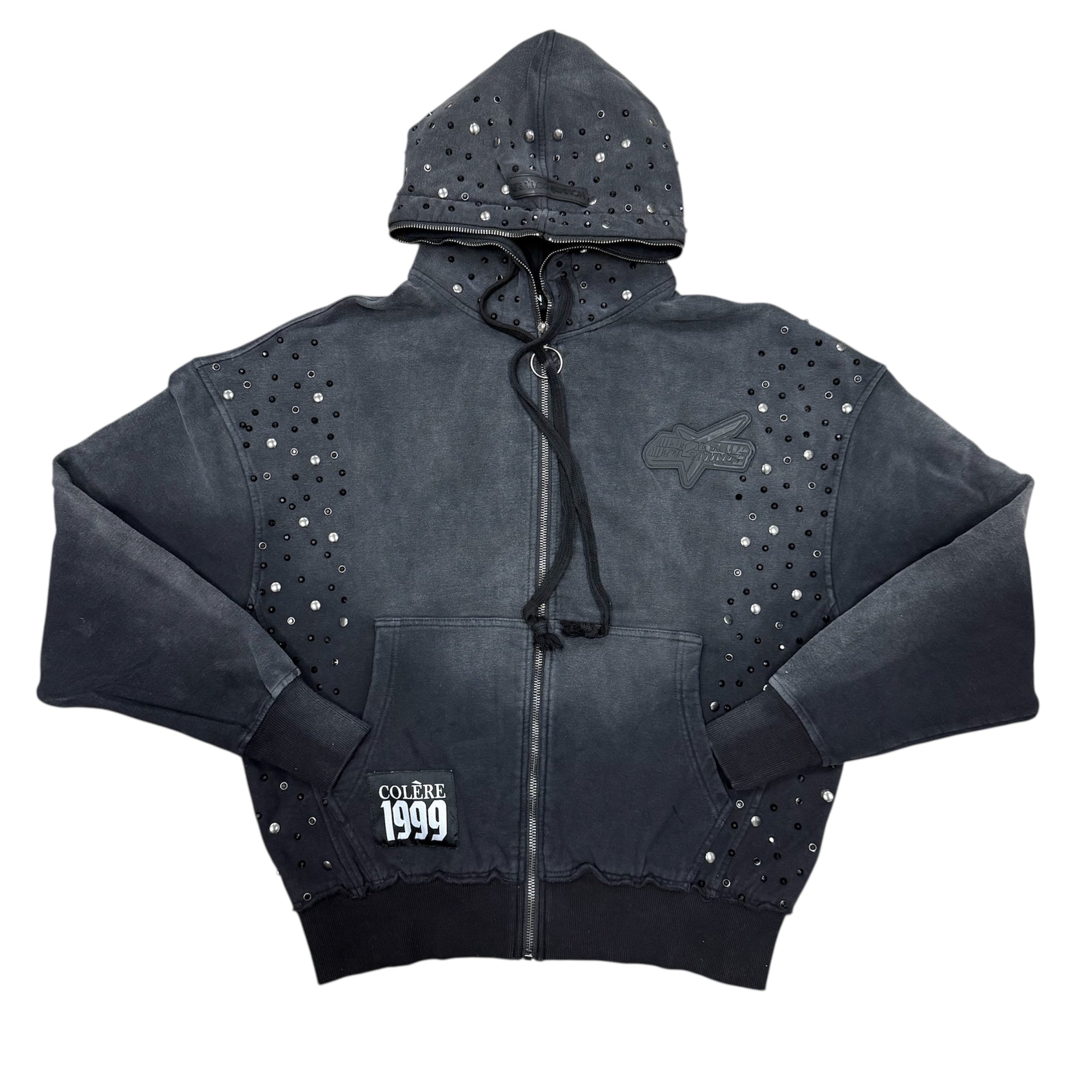 STONES STUDS HOODIE- BLACK