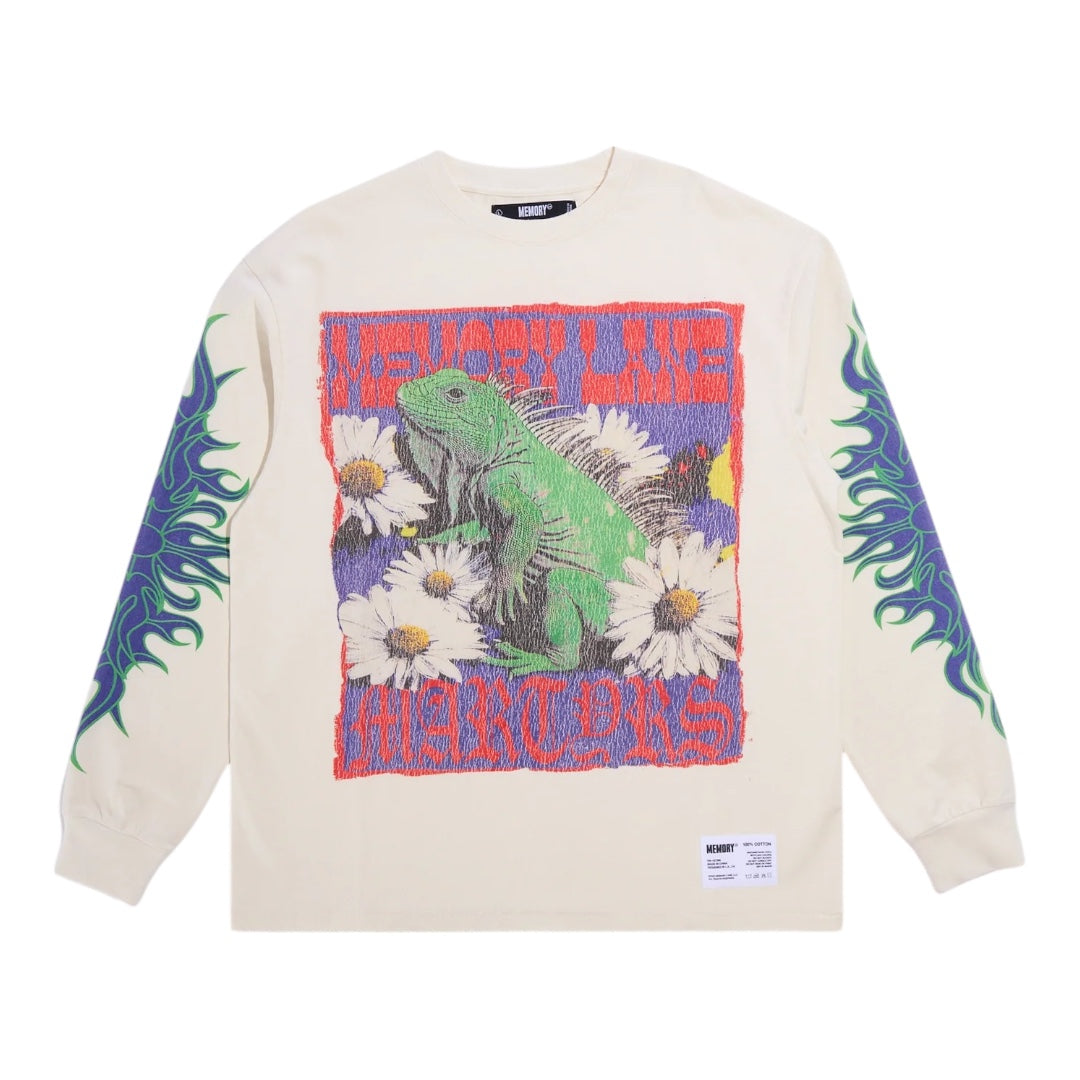 IGUANA LONG SLEEVE TEE- OFF WHITE