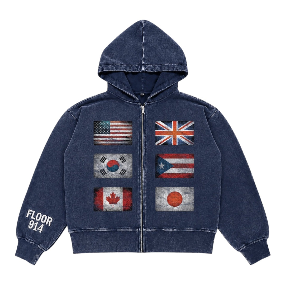 NAVY FLAG FORCE ZIP UP