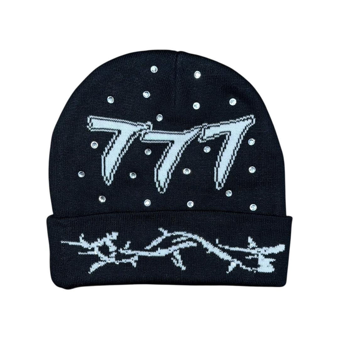 777 Beanie- Black/ White