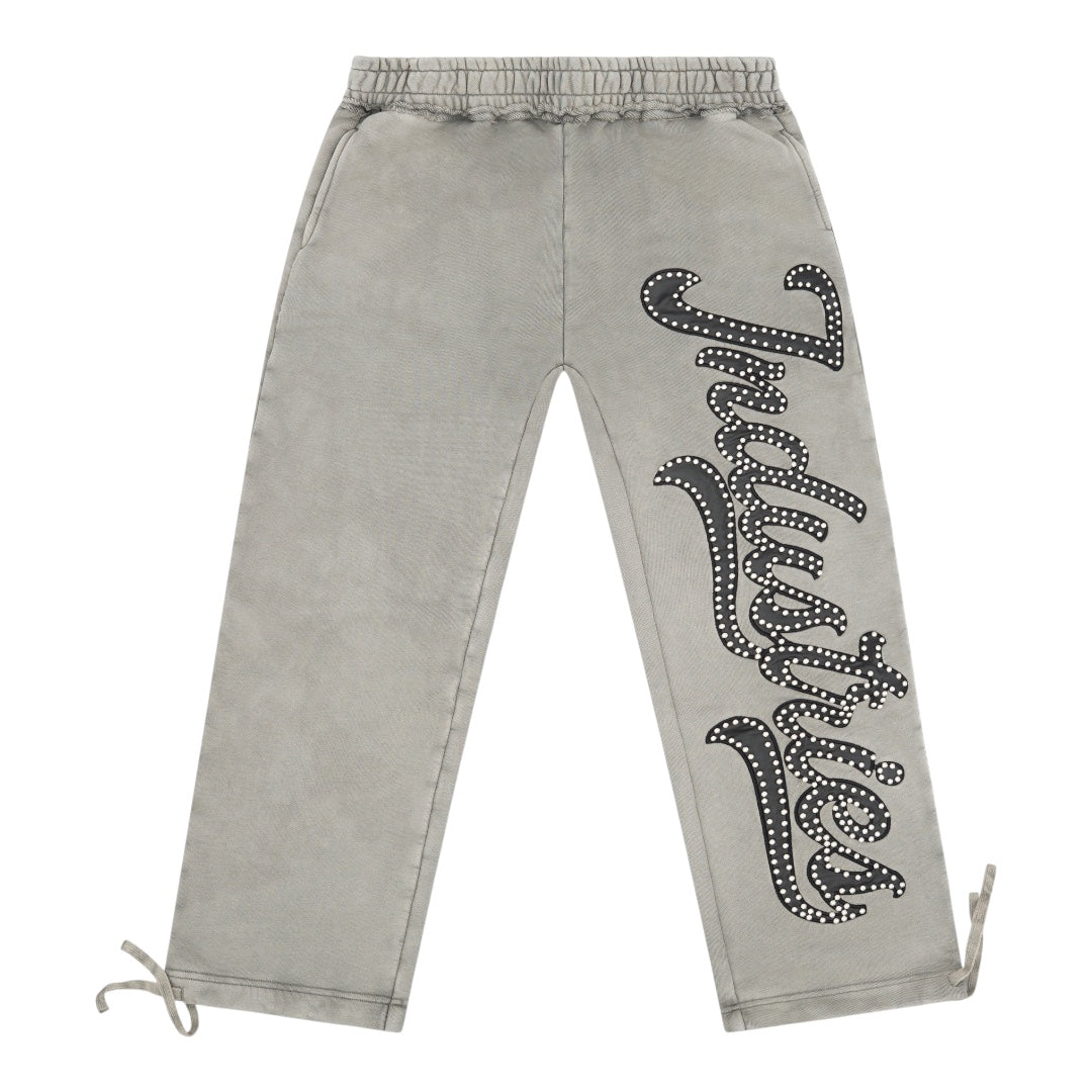 STUDDED SWEATPANTS- CHARCOAL GREY