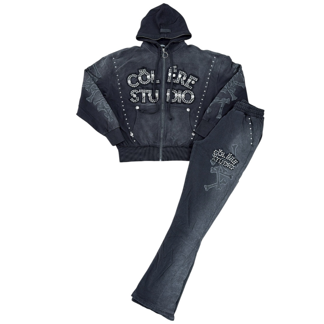 Colere Bones Zip Up Hoodie- Black