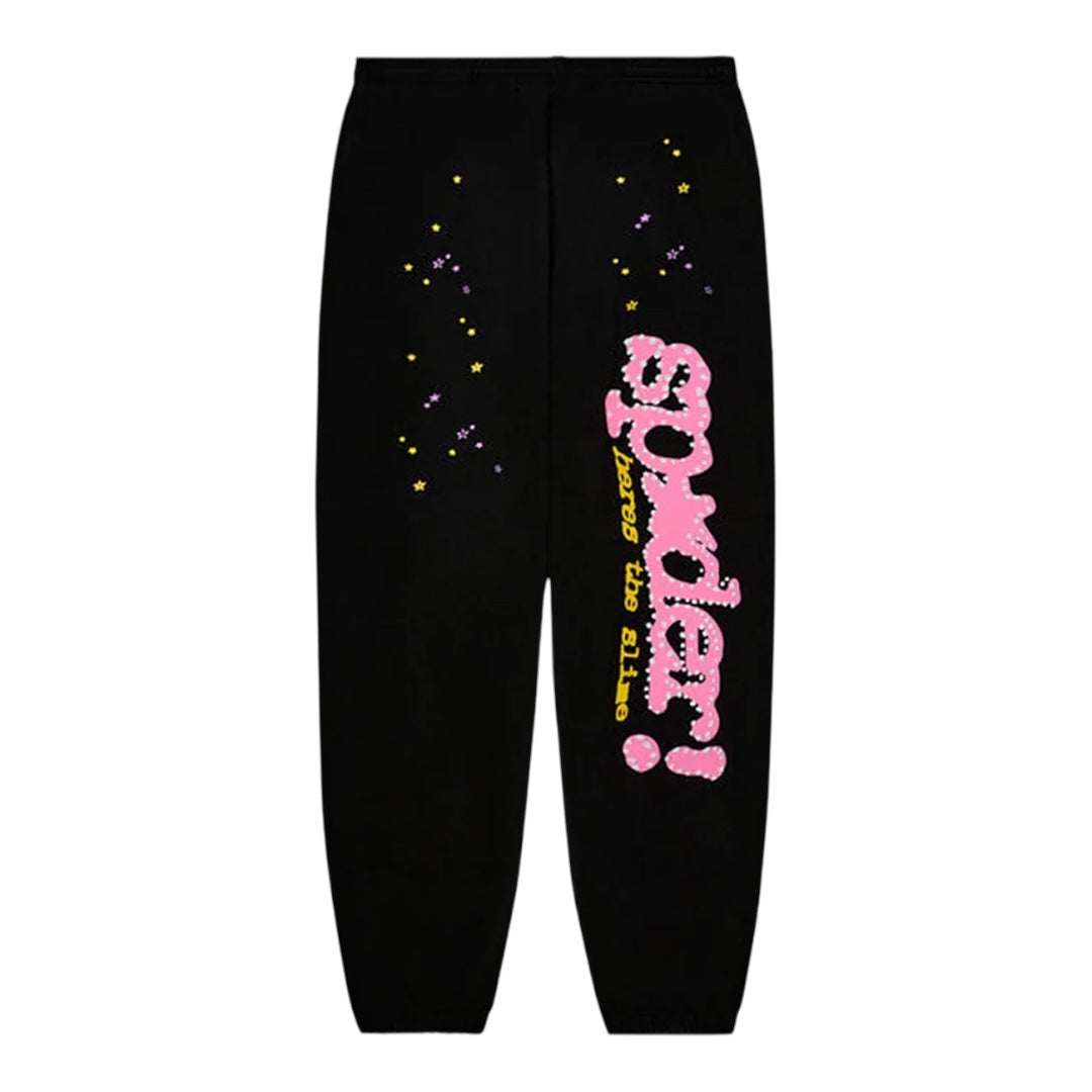 Sp5der P*nk Sweatpants- Black