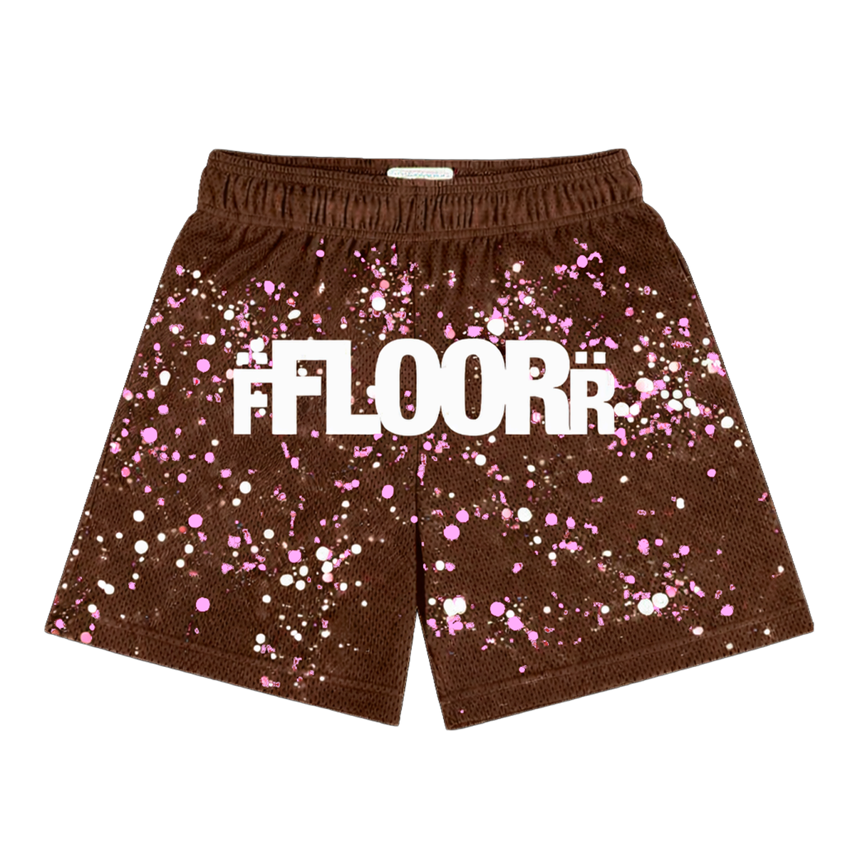 BROWN/ PINK V2 SPLATTER SHORTS