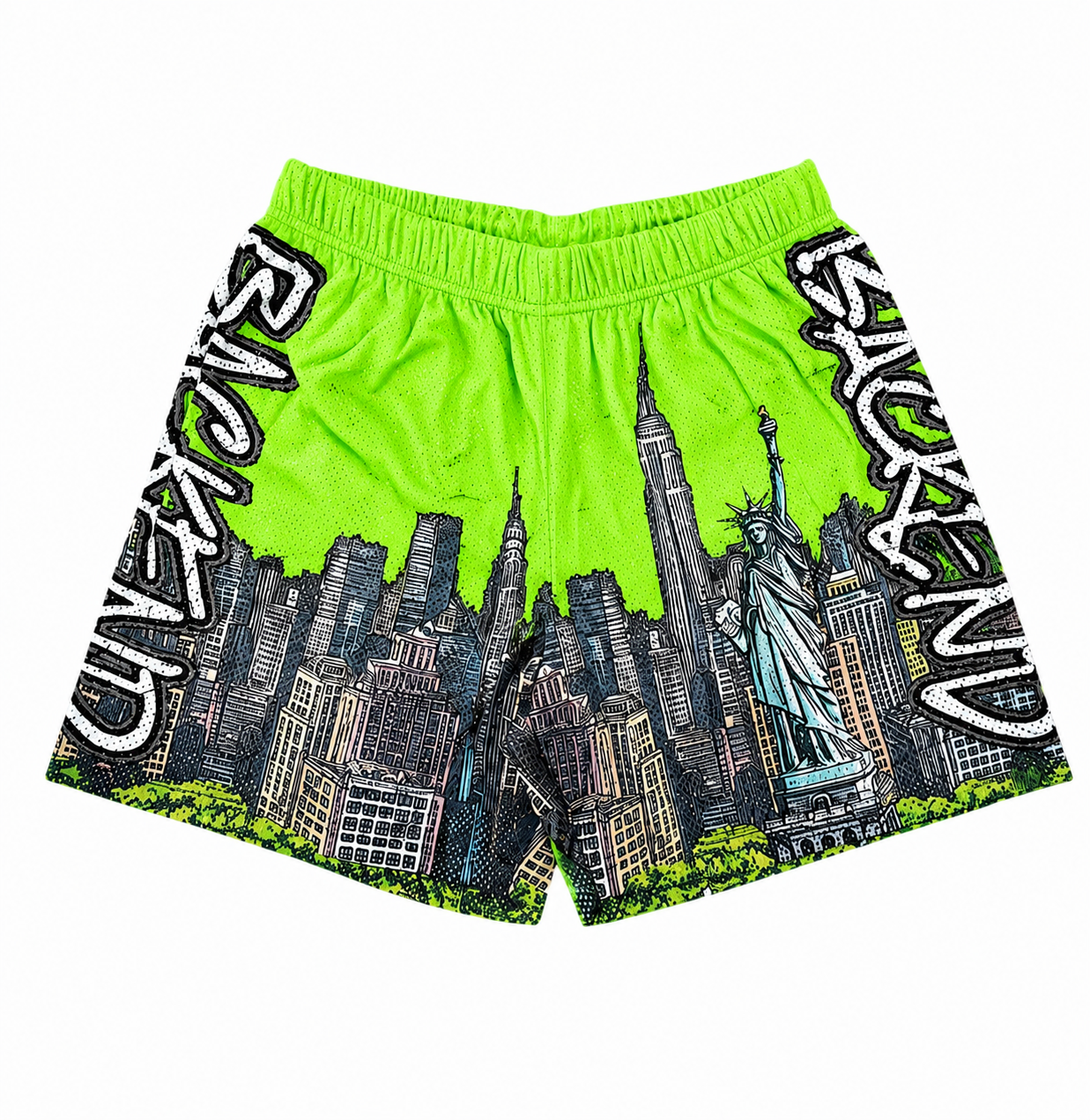 Backend Skyline Shorts Neon Green