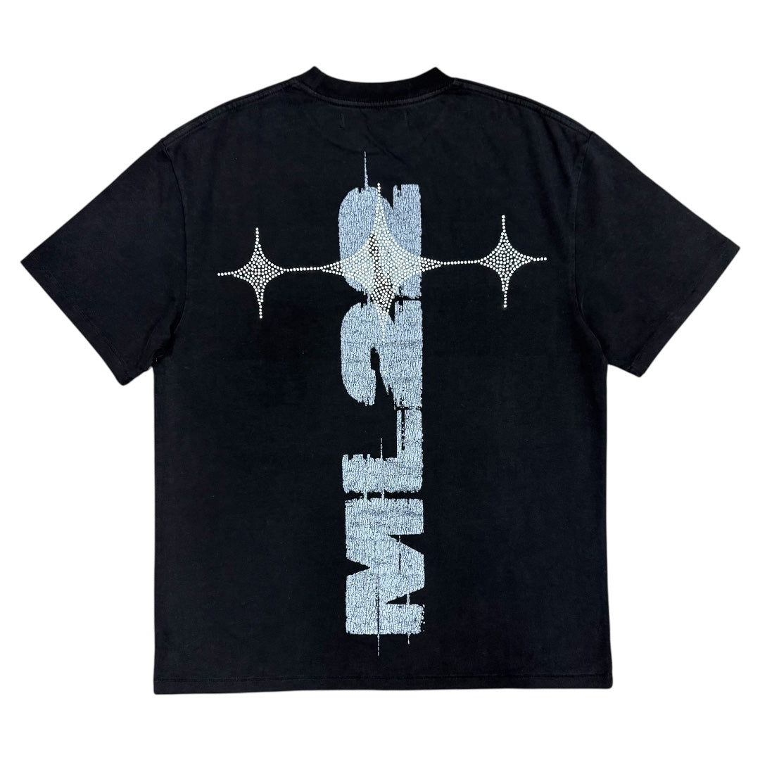 Memory Lane SKULL WIRE TEE RHINESTONES