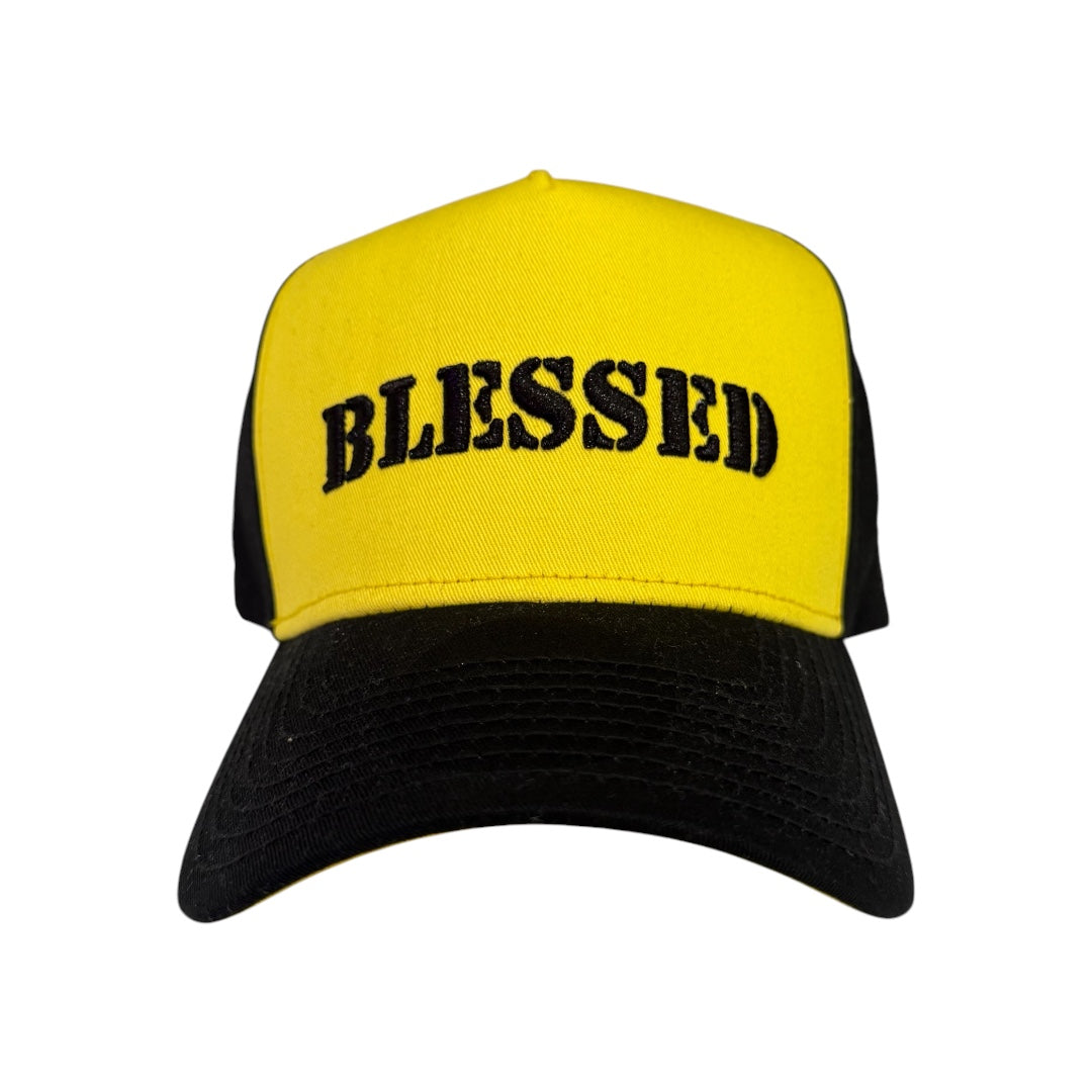 BLESSED TRUCKER HAT BLK/YELLOW