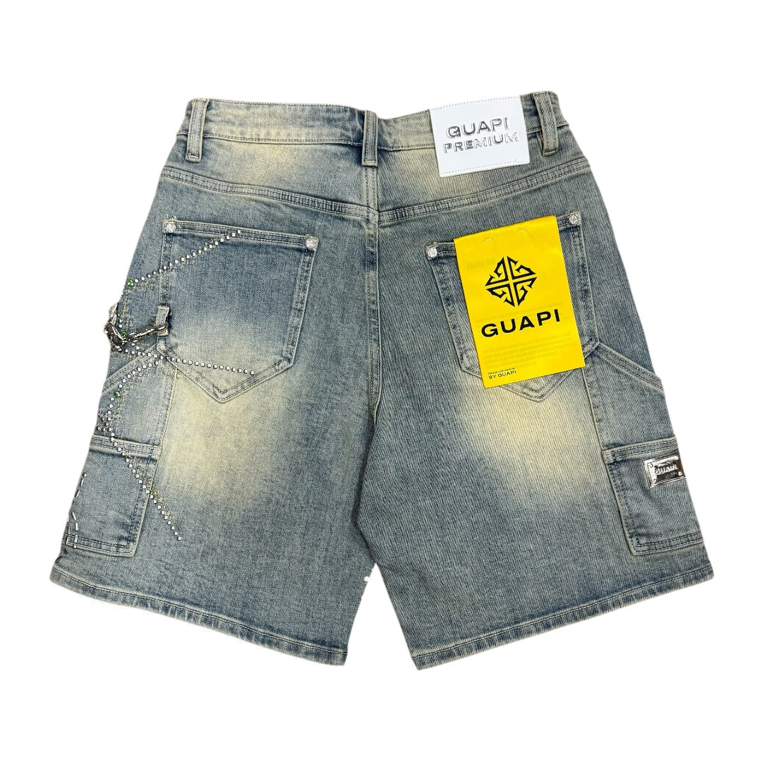 Emerald Spider Denim Shorts