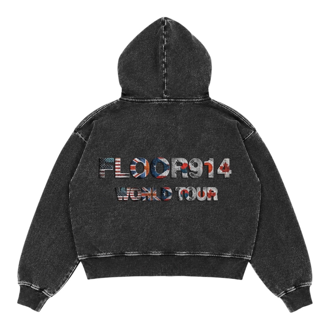 BLACK WASH FLAG FORCE ZIP UP