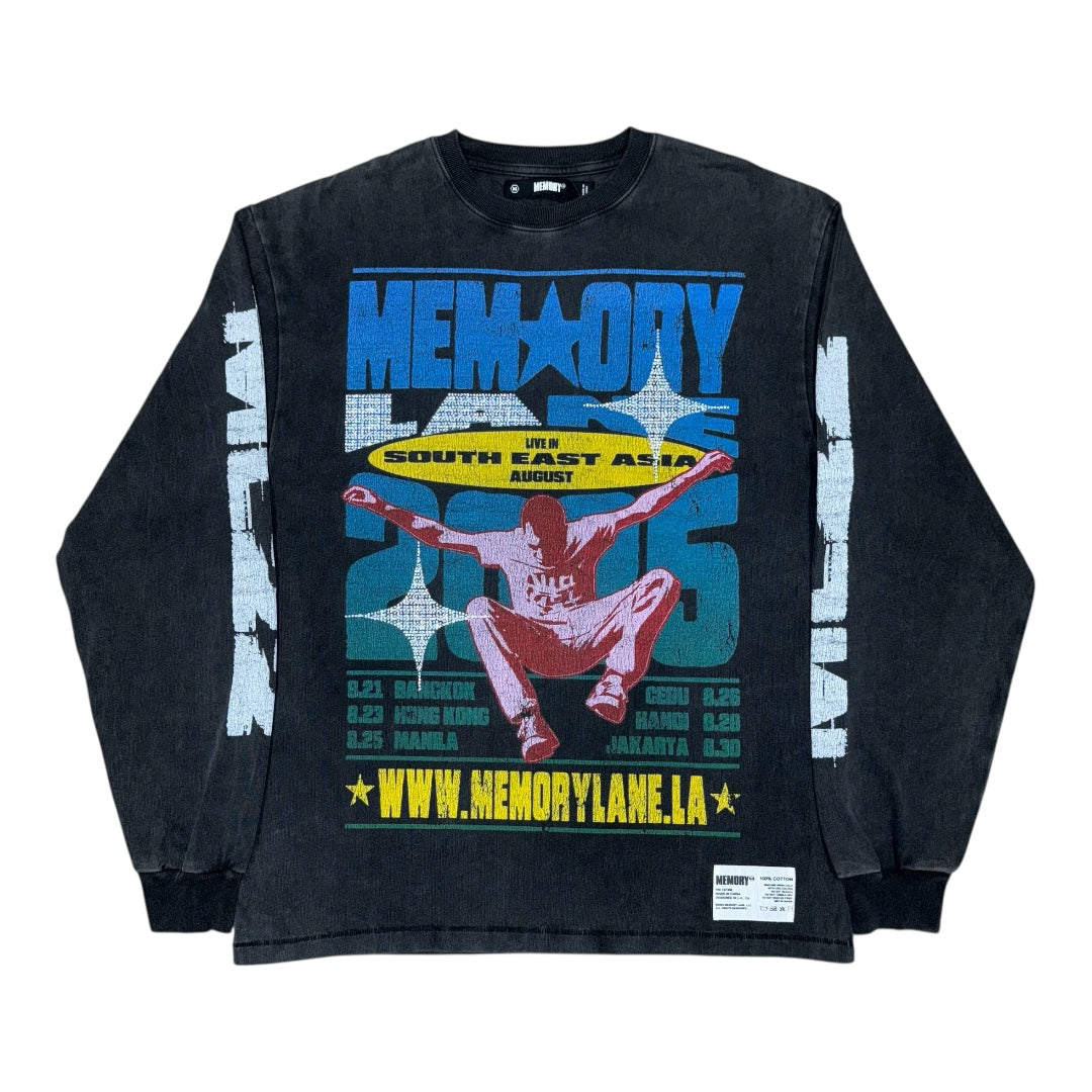 Memory Lane POSTER LONG SLEEVE TEE VINTAGE BLACK