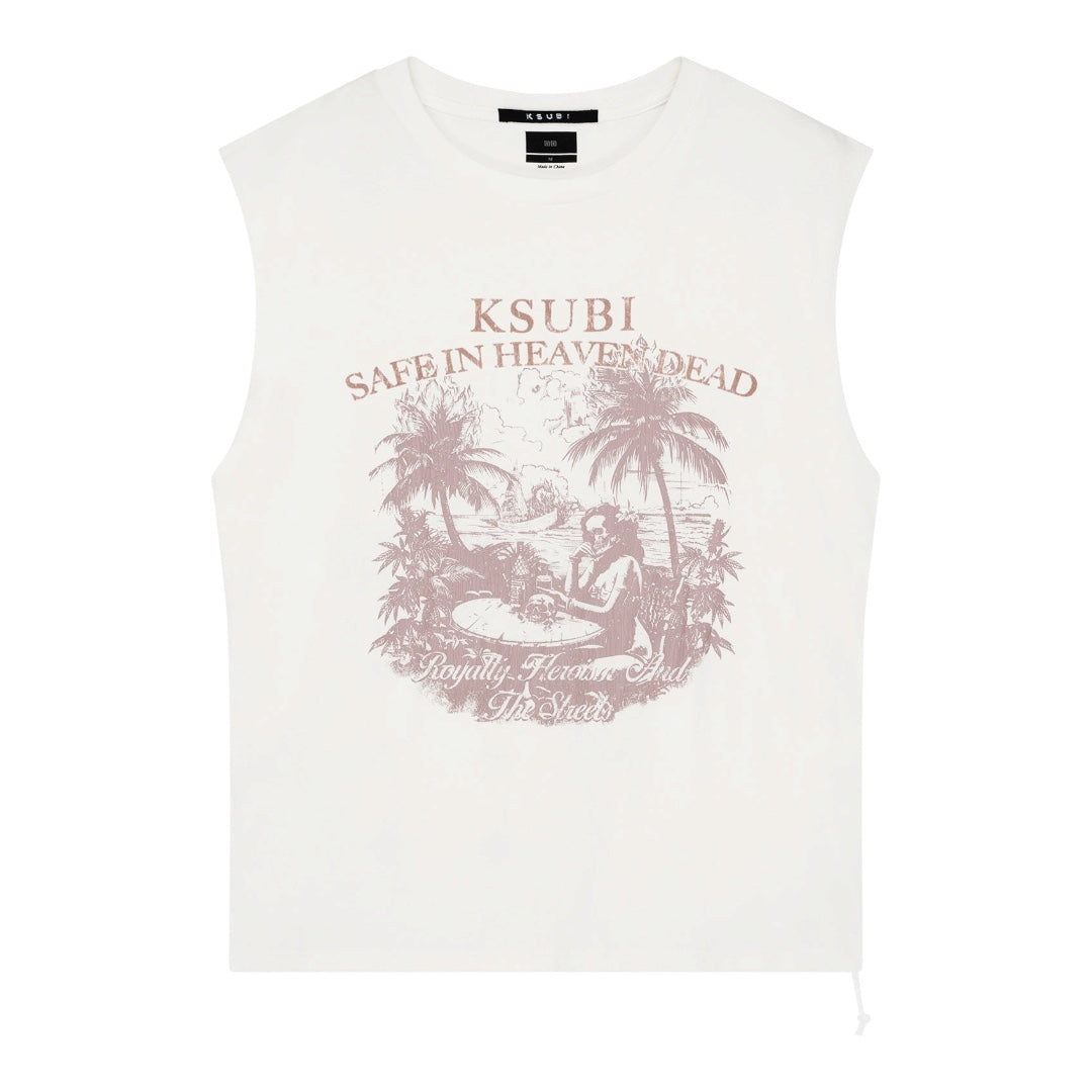 Paradiso Cut Off Tee- Vintage White