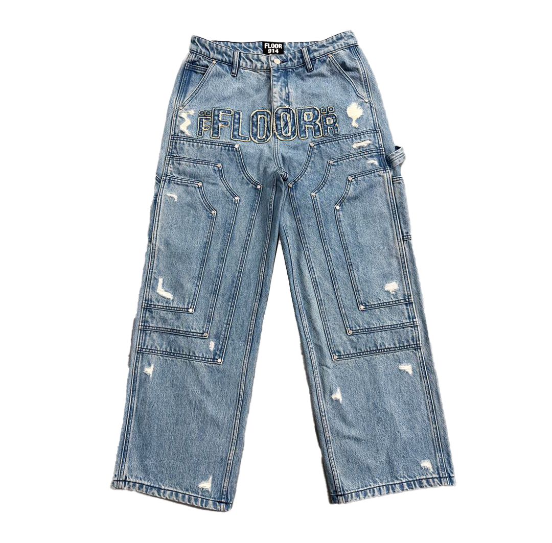 FLOOR914 TRIPLE KNEE DENIM BLUE
