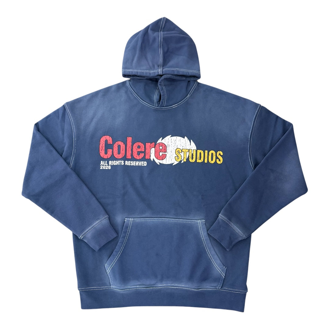 Chevron Hoodie- Blue