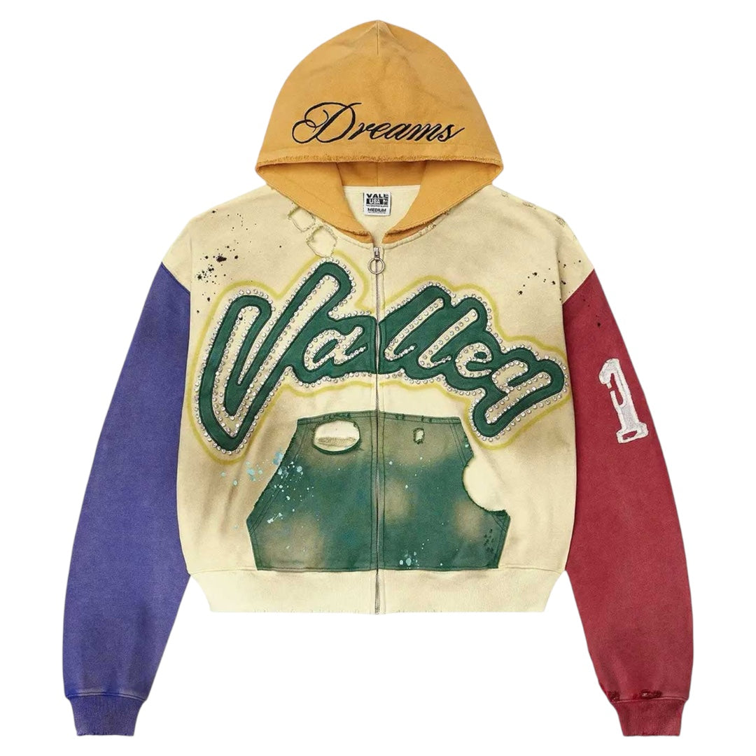 VALE FOREVER COLLAGE ZIP UP HOODIE CREAM
