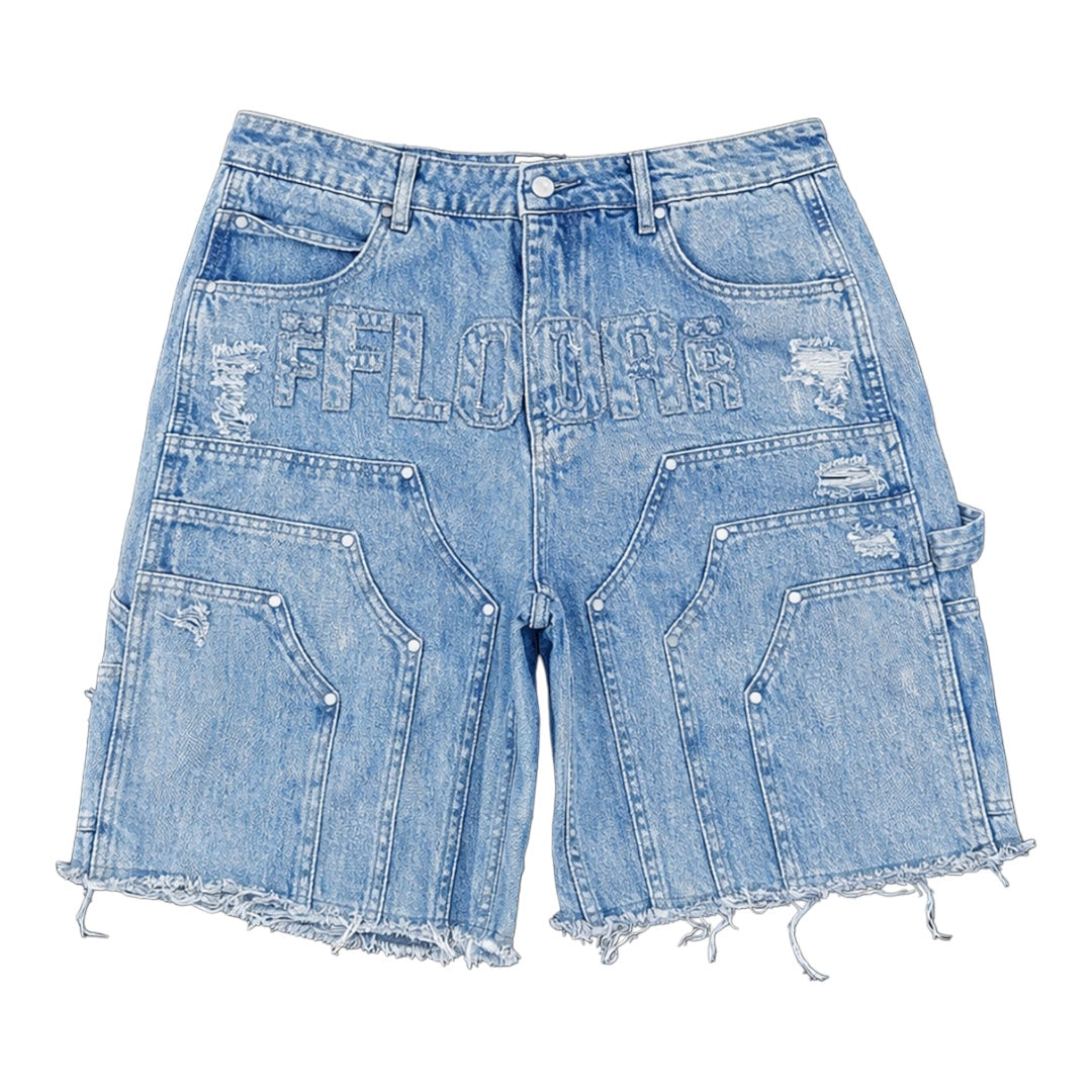 BLUE WORKMAN JORTS