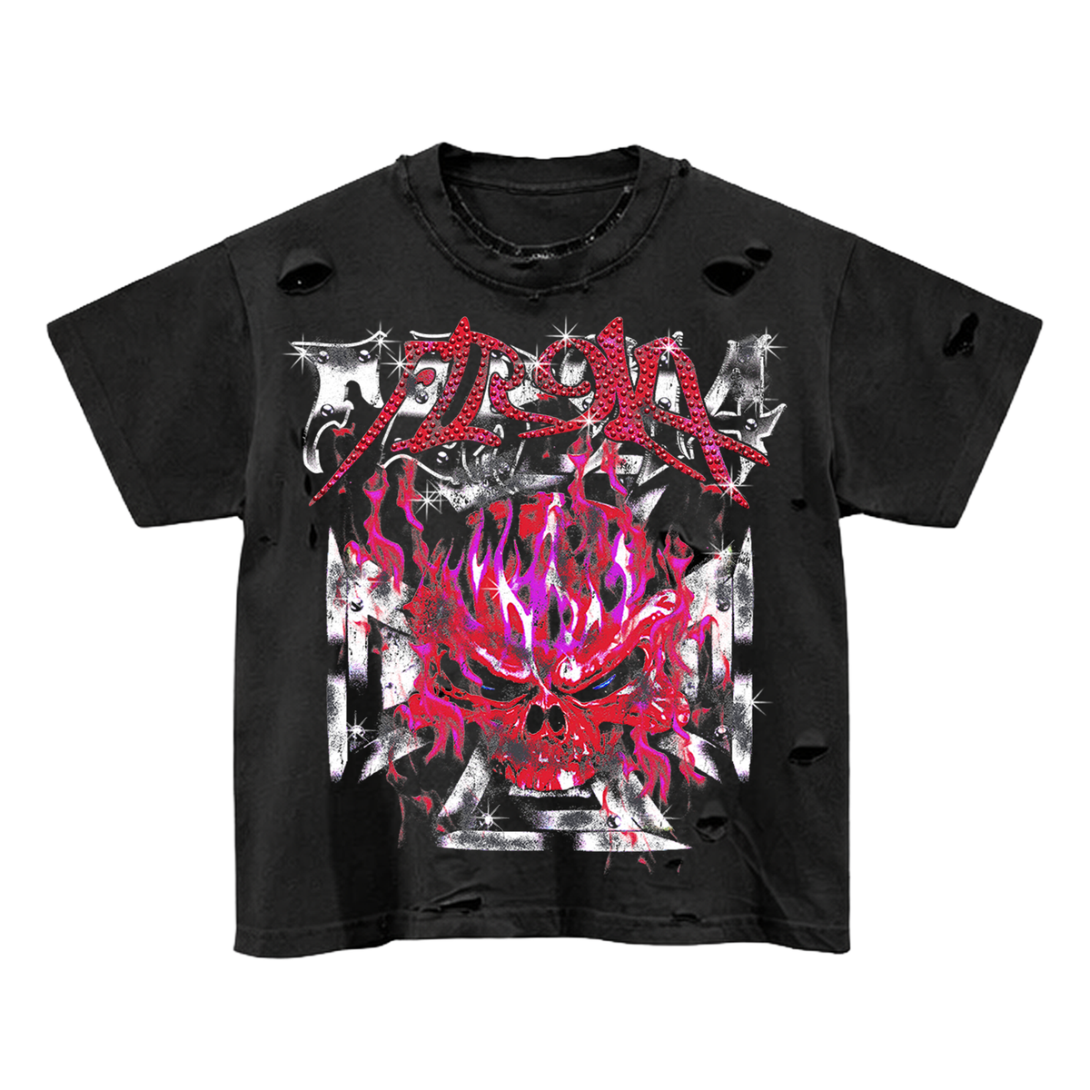 SCARLET SKULL TEE