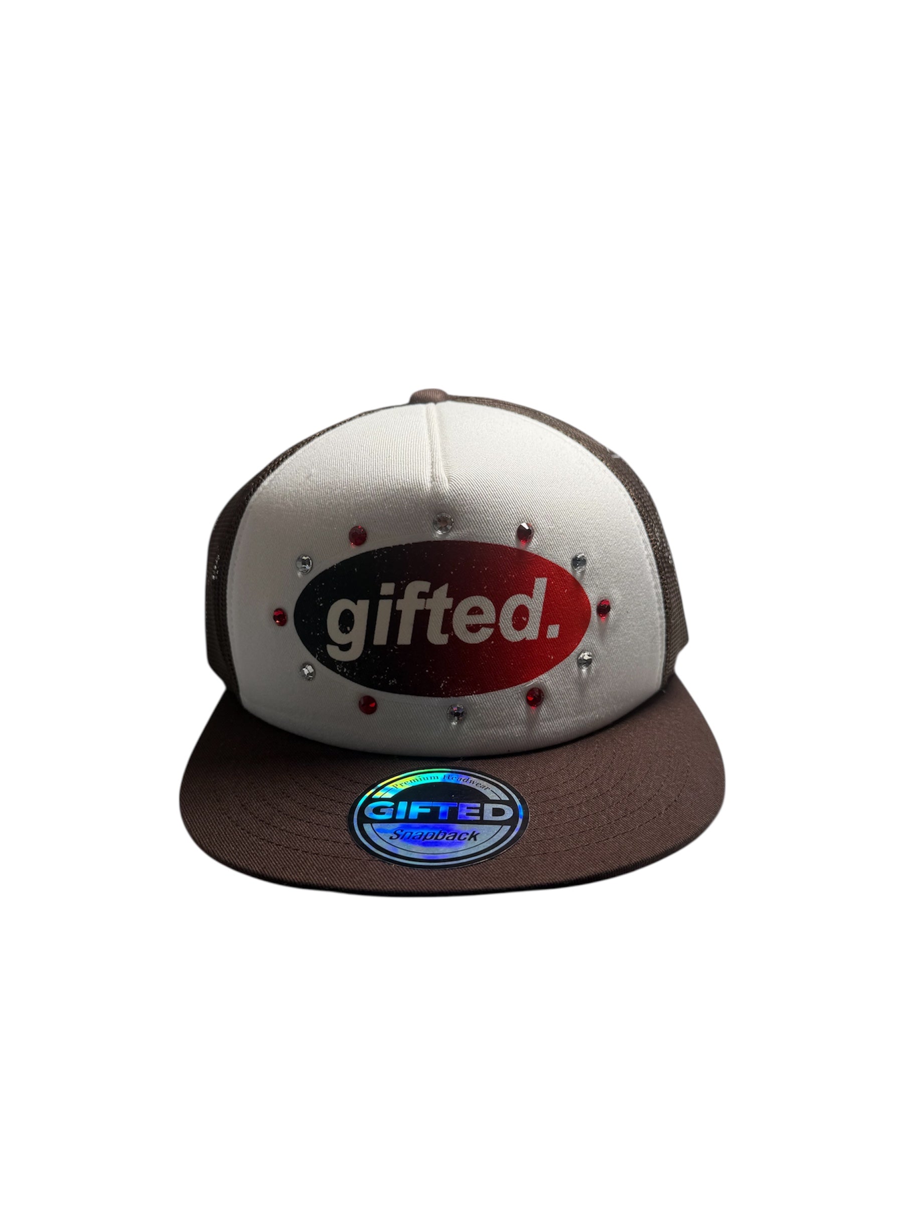 Gifted Hat 18 -BRO/WHT/RED