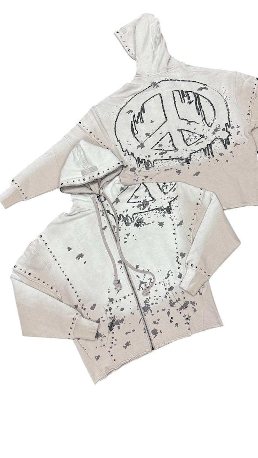 PEACE ZIP UP HOODIE