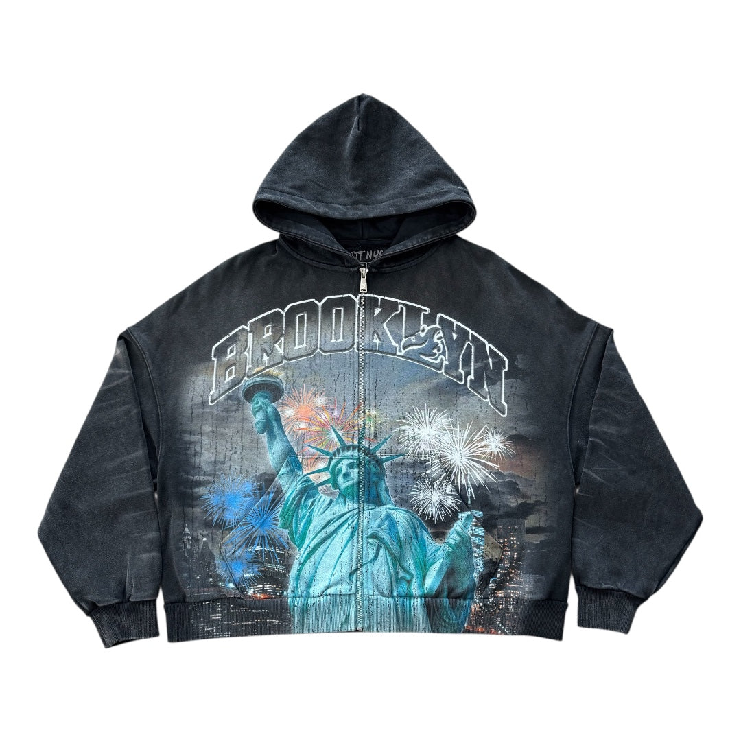 LITTNYC “LIBERTY ZIP UP” BLK