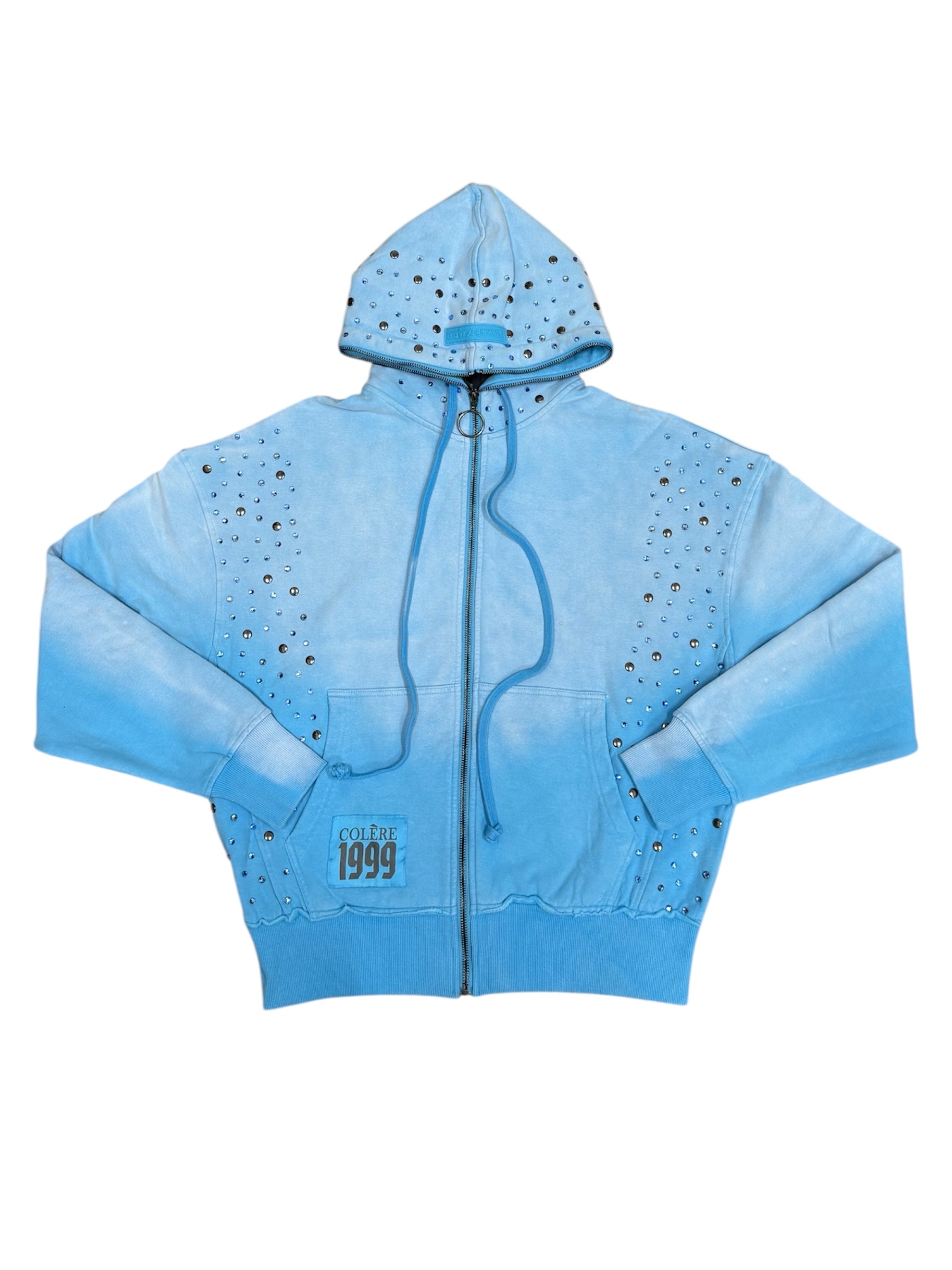 STONES STUDS HOODIE- BLUE