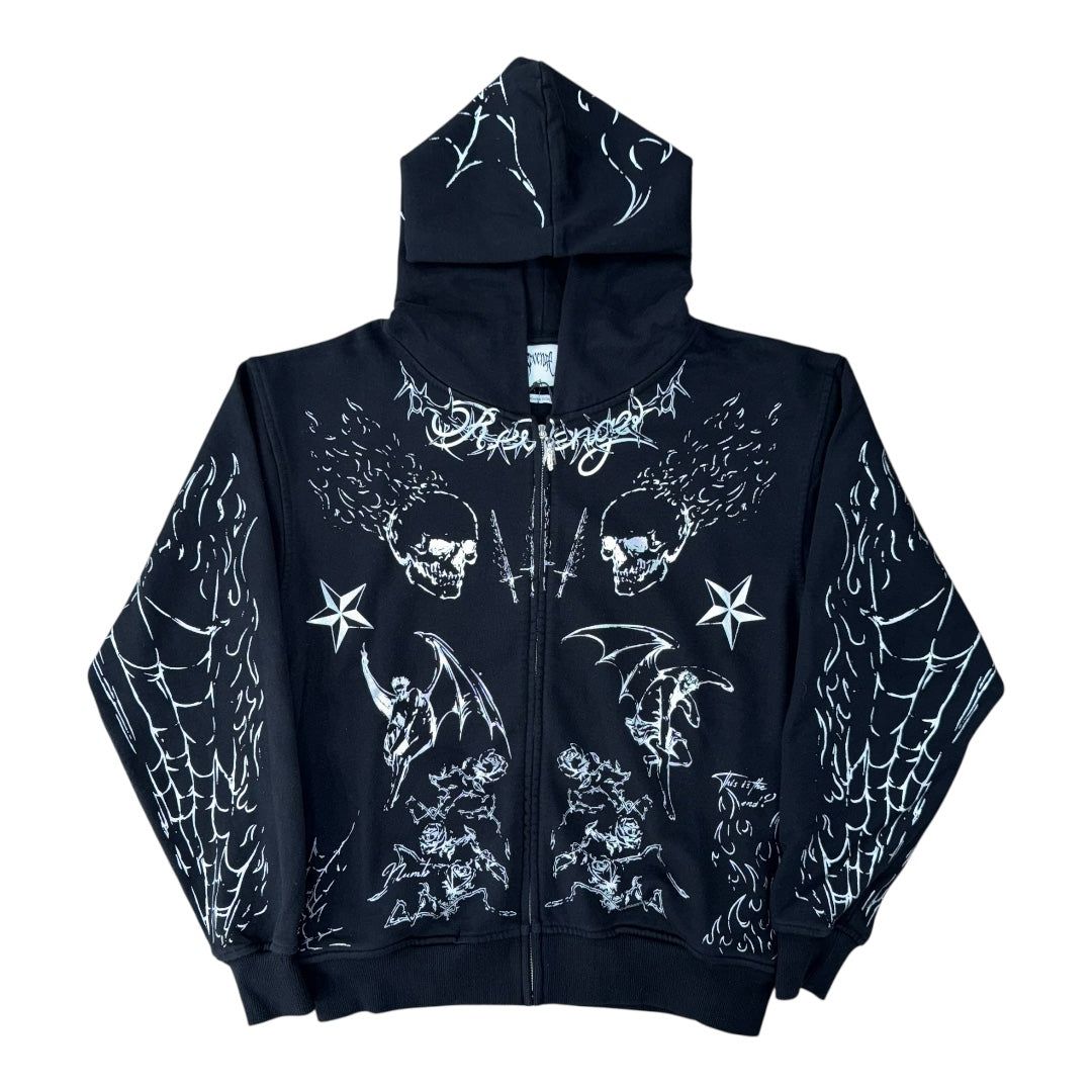 TATTOO ZIP BLACK/SILVER