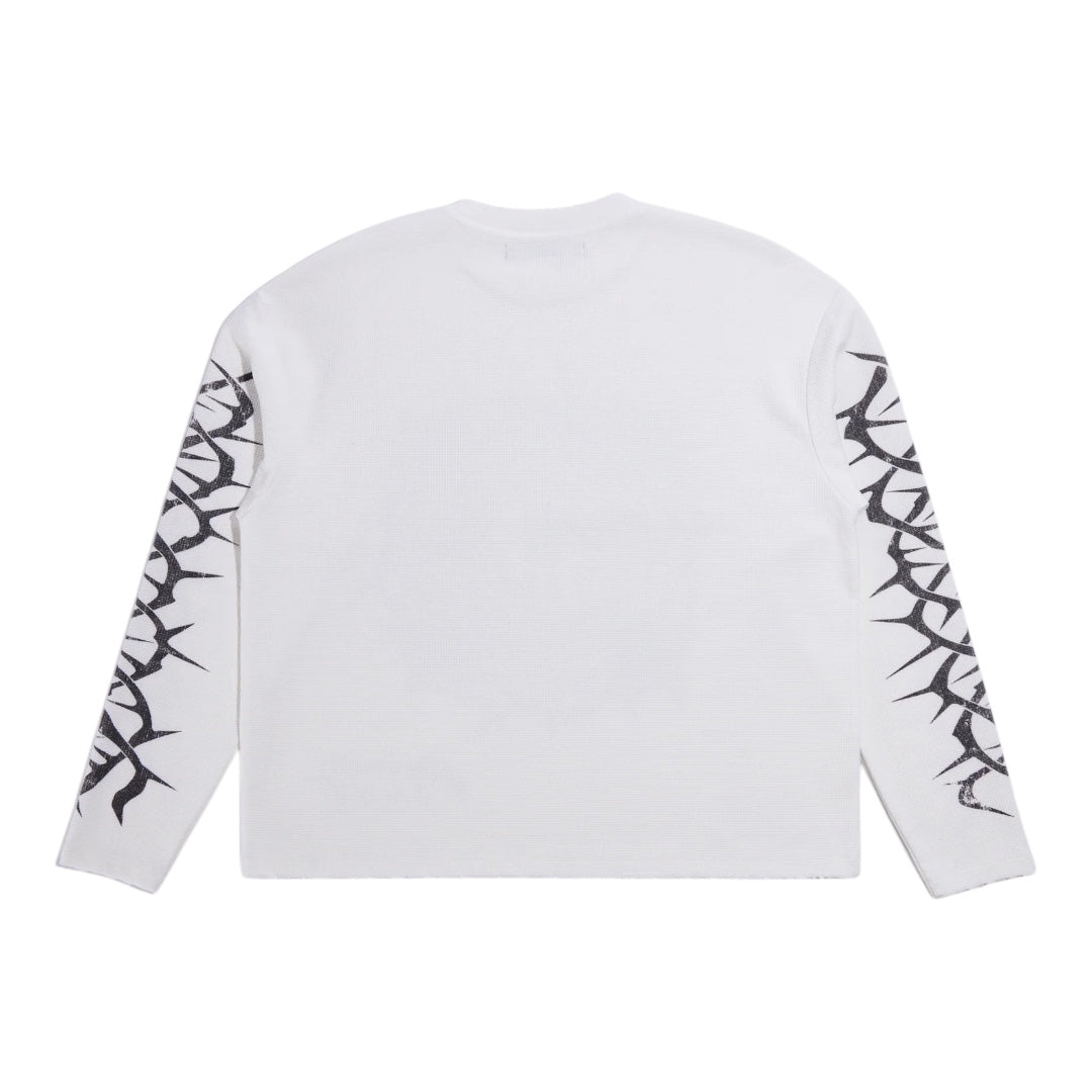 CAMO COLLARED BOMBERHORN CROSS LONG SLEEVE THERMAL-ANTIQUE WHITE