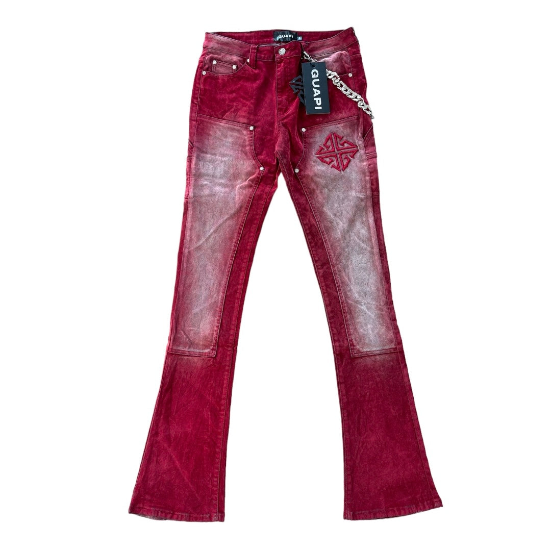 Velvet Red Carpenter Stacked Denim