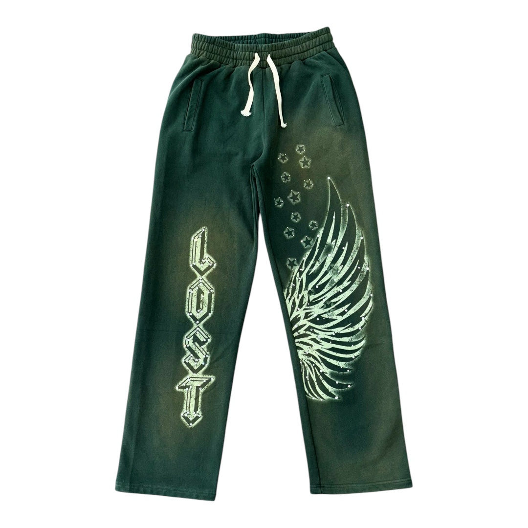 LOST INTRICACY DISTRESSED EMERALD RHINESTONE ZIP UP