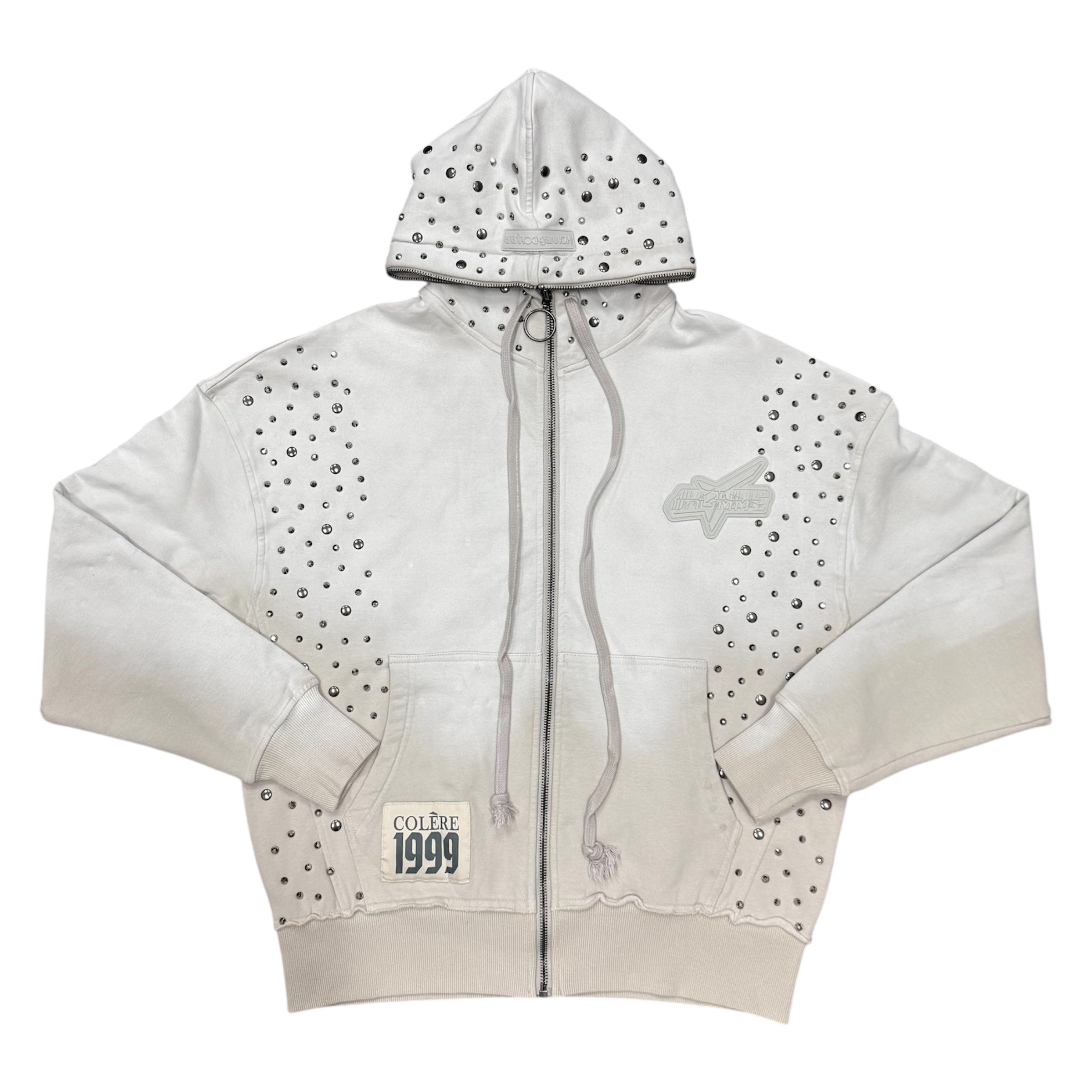 STONES STUDS HOODIE- GREY
