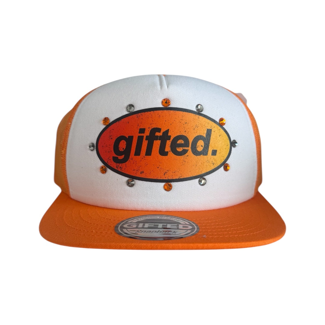 Gifted Hat 28 - ORG/WHT/BLK