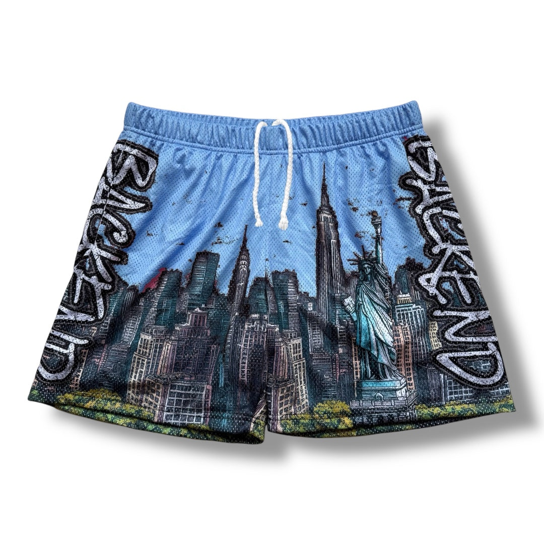 Backend Skyline Shorts Sky Blue